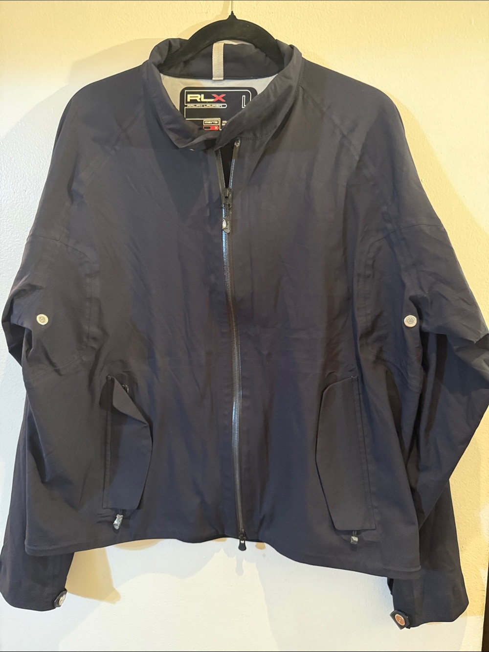 RLX Ralph Lauren Navy Lightweight Zip-Up Shirt Jacket